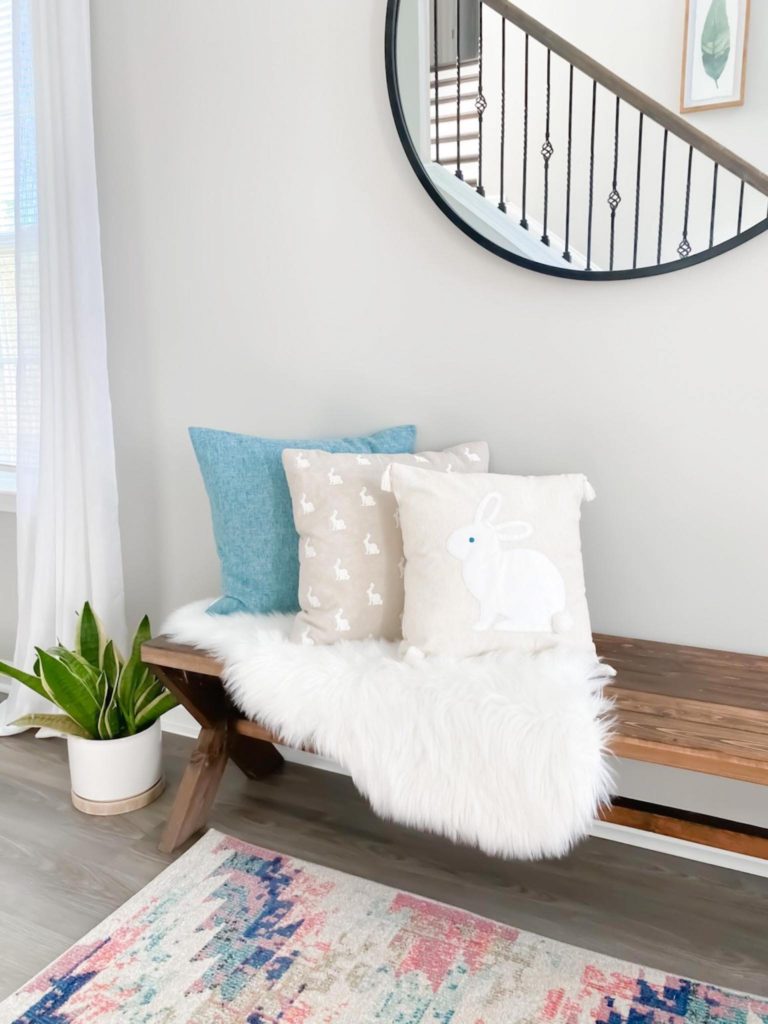 An Easy Way to Add Spring/Easter Décor Throughout Your Home - pillows